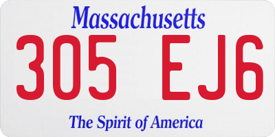 MA license plate 305EJ6