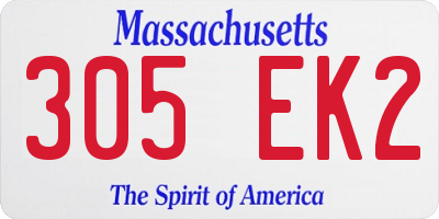 MA license plate 305EK2