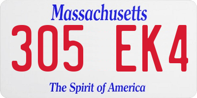 MA license plate 305EK4