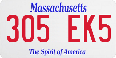 MA license plate 305EK5
