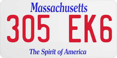MA license plate 305EK6