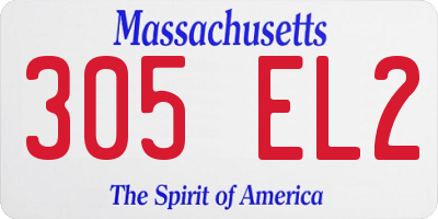 MA license plate 305EL2