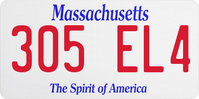 MA license plate 305EL4