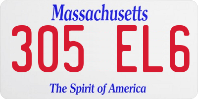 MA license plate 305EL6