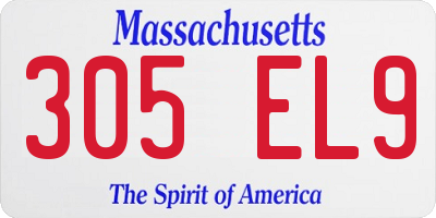 MA license plate 305EL9