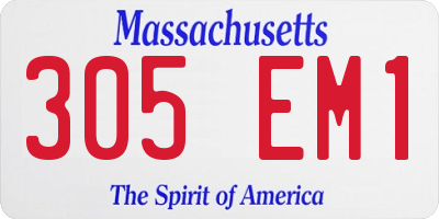 MA license plate 305EM1
