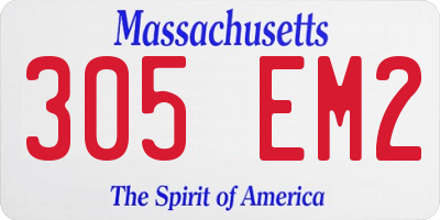 MA license plate 305EM2
