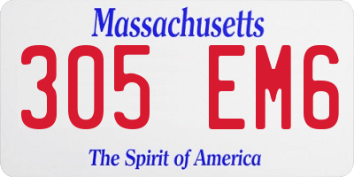 MA license plate 305EM6
