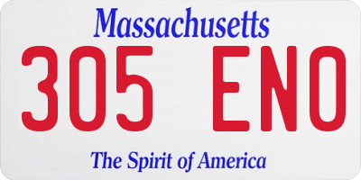 MA license plate 305EN0