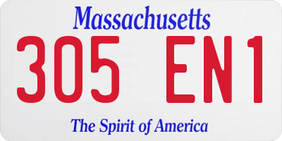 MA license plate 305EN1