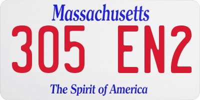 MA license plate 305EN2