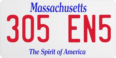 MA license plate 305EN5