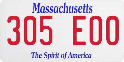 MA license plate 305EO0