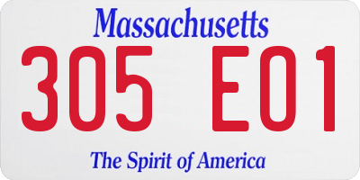 MA license plate 305EO1