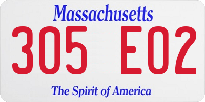 MA license plate 305EO2