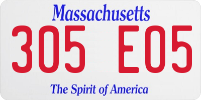 MA license plate 305EO5