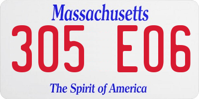 MA license plate 305EO6