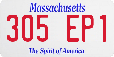 MA license plate 305EP1