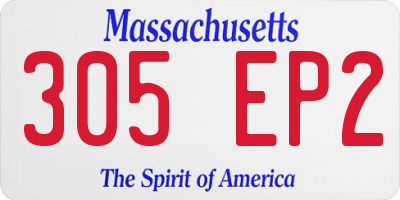 MA license plate 305EP2