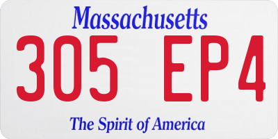 MA license plate 305EP4