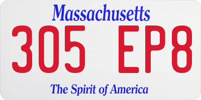 MA license plate 305EP8