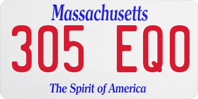 MA license plate 305EQ0