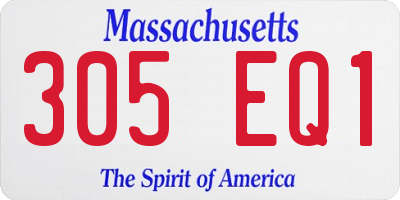 MA license plate 305EQ1