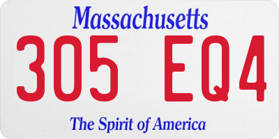 MA license plate 305EQ4