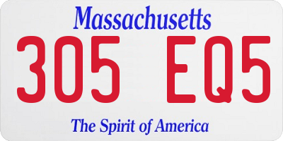 MA license plate 305EQ5