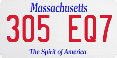 MA license plate 305EQ7