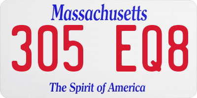 MA license plate 305EQ8