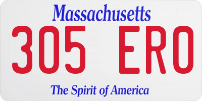 MA license plate 305ER0