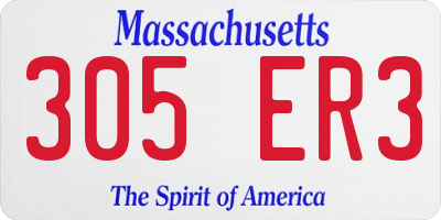 MA license plate 305ER3