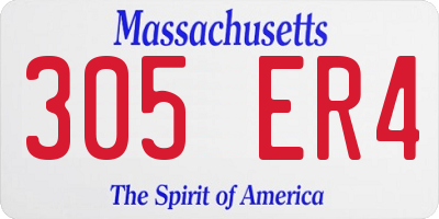 MA license plate 305ER4