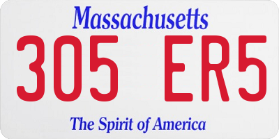 MA license plate 305ER5