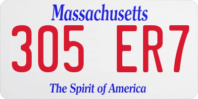 MA license plate 305ER7