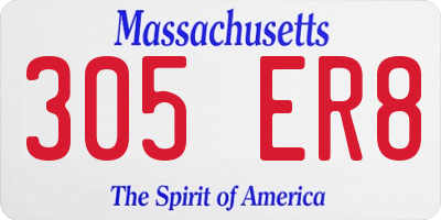 MA license plate 305ER8