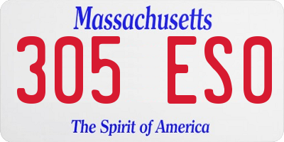MA license plate 305ES0