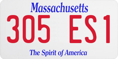 MA license plate 305ES1