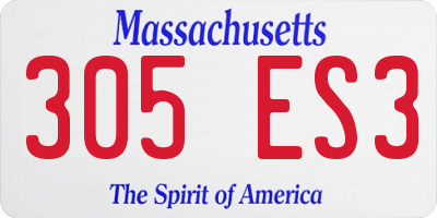MA license plate 305ES3