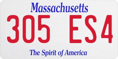 MA license plate 305ES4