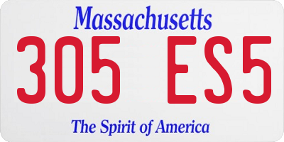MA license plate 305ES5