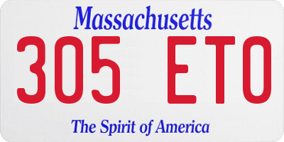 MA license plate 305ET0