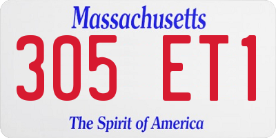 MA license plate 305ET1