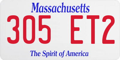 MA license plate 305ET2