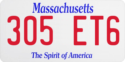 MA license plate 305ET6