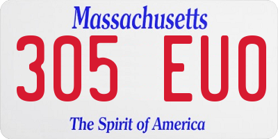 MA license plate 305EU0