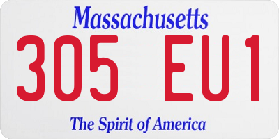 MA license plate 305EU1