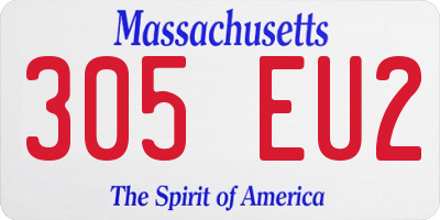 MA license plate 305EU2