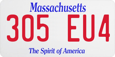 MA license plate 305EU4